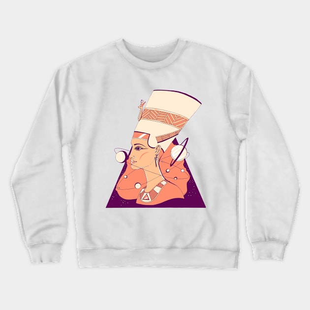 Peach Nefertiti and The Stars Crewneck Sweatshirt by kenallouis